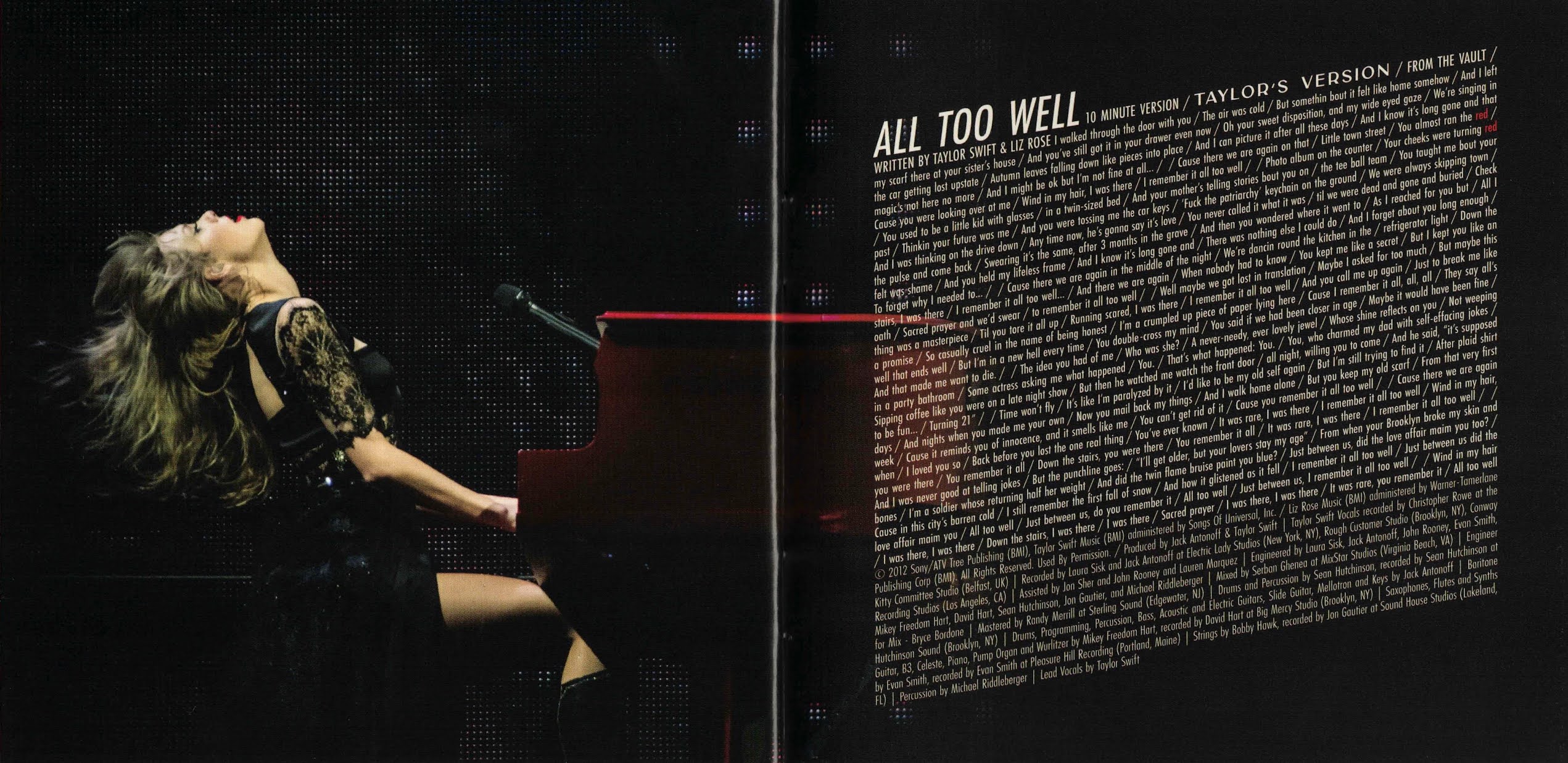 Booklet RED (Taylor's Version) Música El Rincón de Taylor Canciones de Taylor Swift en