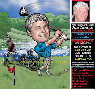 Golfer 60th Birthday Caricature 
