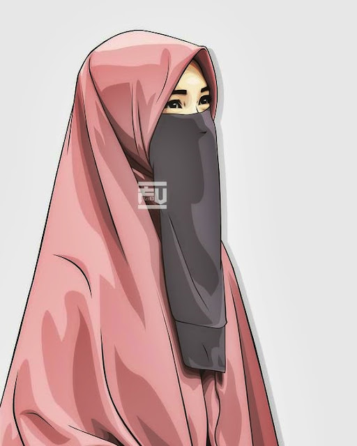 Gambar kartun muslimah bercadar