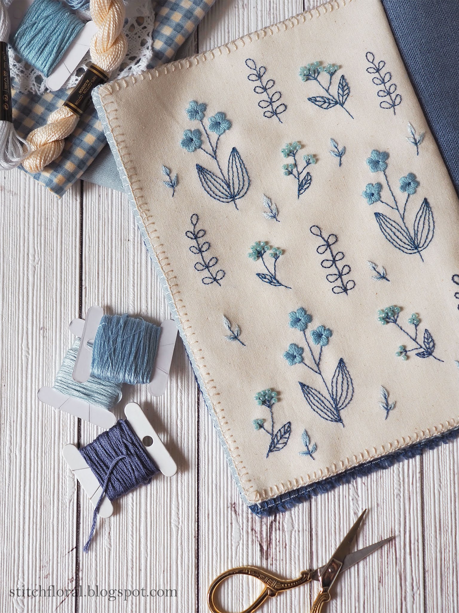 The blue carolrdavisr journal  stitch floral