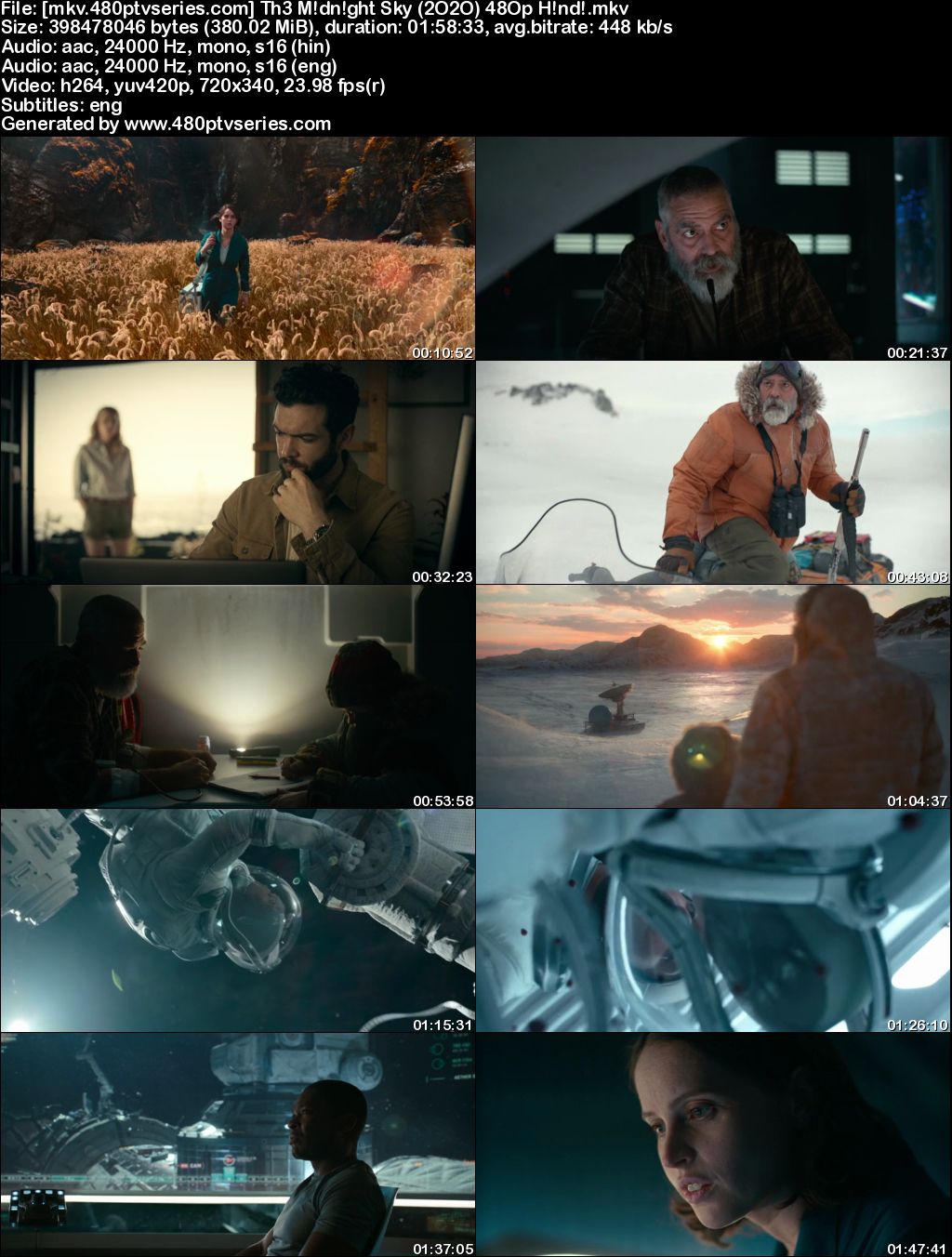 The Midnight Sky (2020) 350MB Full Hindi Dual Audio Movie Download 480p Web-DL Free Watch Online Full Movie Download Worldfree4u 9xmovies