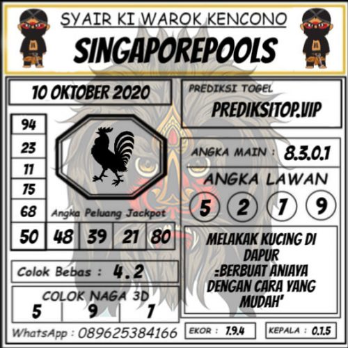 Syair Sgp Sabtu 10 Oktober 2020 Syair Bd Sgp Jitu Syair Win