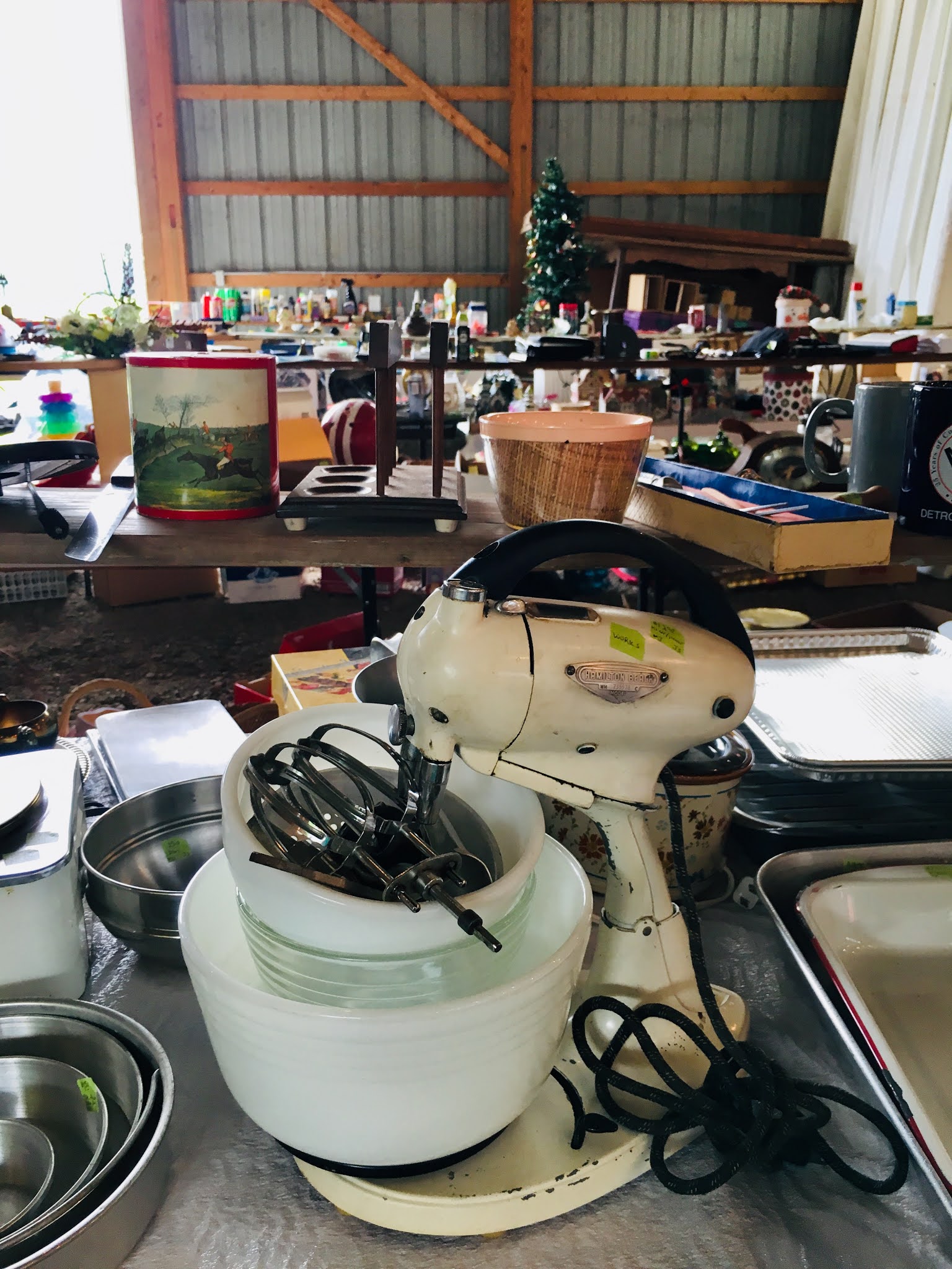 Vintage mixers and cooking equipment at Midwestern Barn Sale