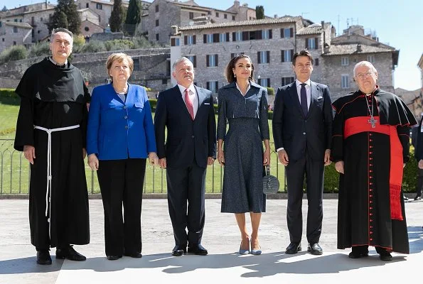 Queen Rania, German Chancellor Angela Merkel, Italian Prime Minister Giuseppe Conte