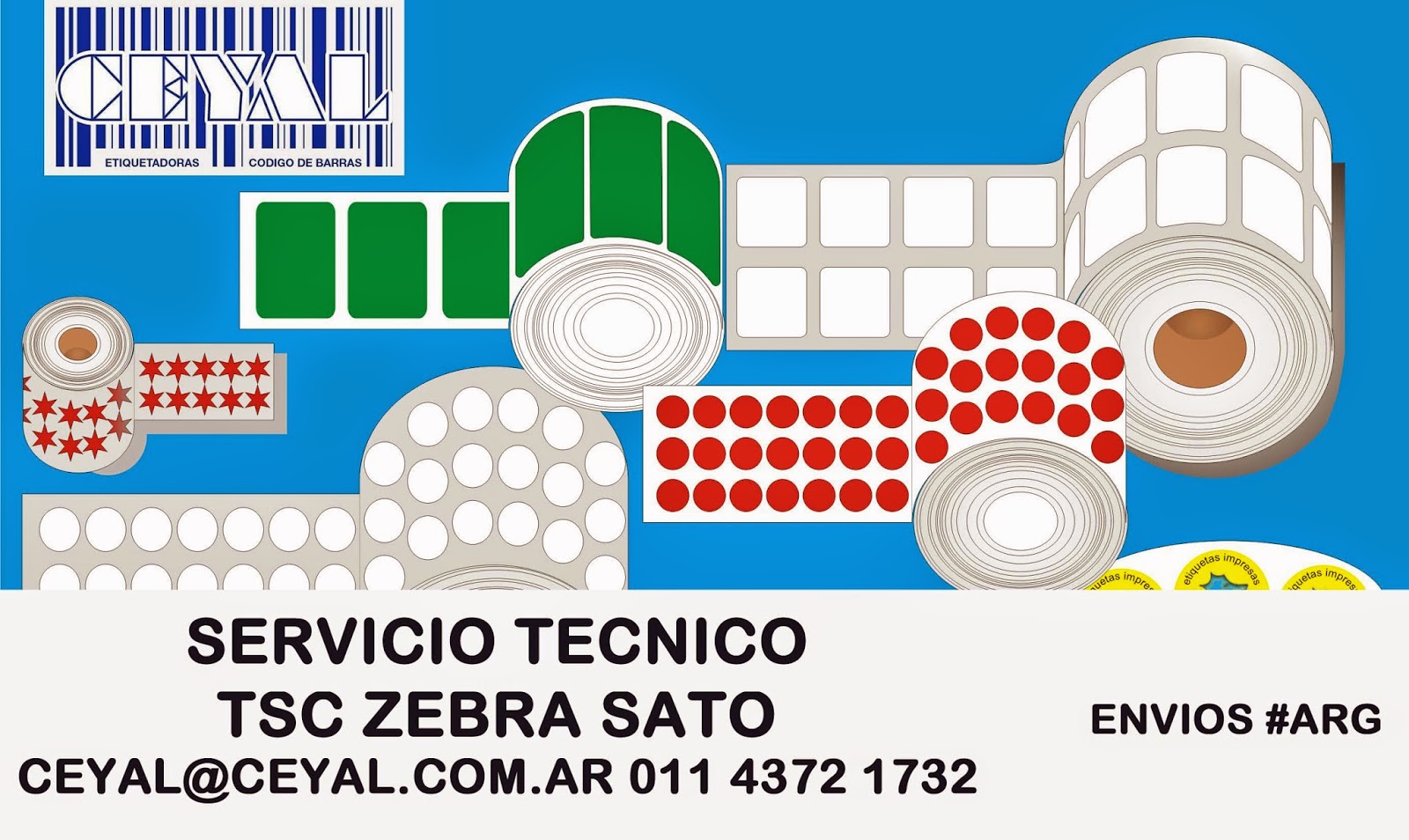 Rollos Etiquetas Impresoras Zebra Sato Datamax Intermec Zona este GBA