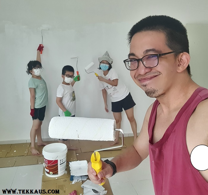 Painting a house with kids