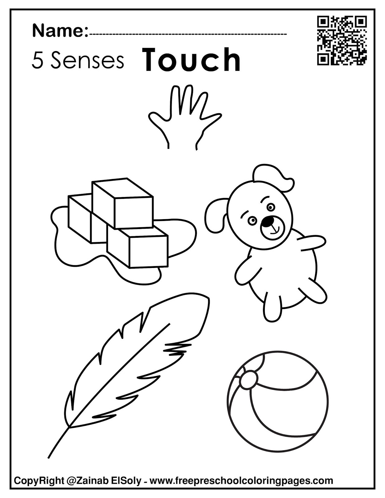 Set of 5 senses activities for kids