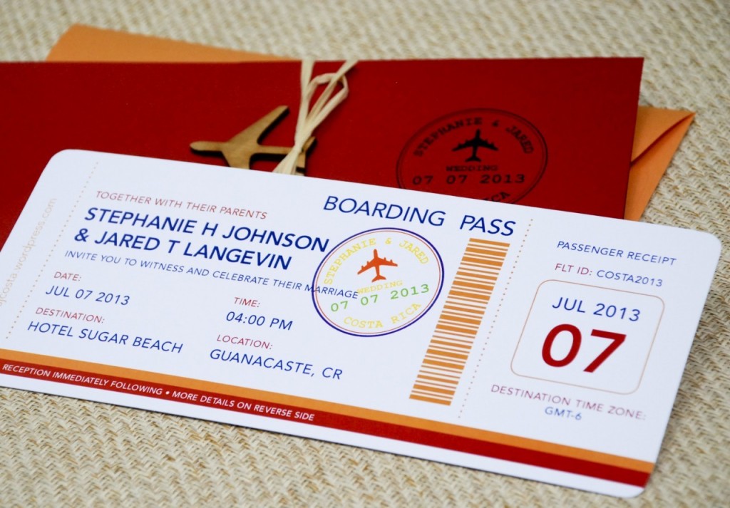 Boarding Pass Wedding Invitations The Beautiful 2016 Ranzaphoto