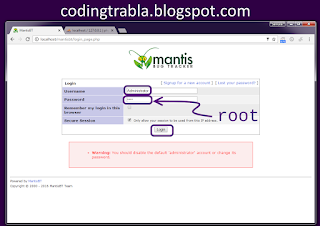 Install MantisBT Bug Tracker 1.3.1 on Windows 7 localhost tutorial 17