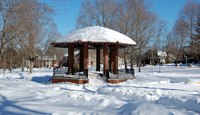 Town Common covered in snow