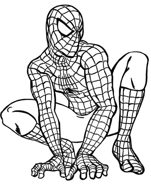 Gambar Spiderman Hitam Putih