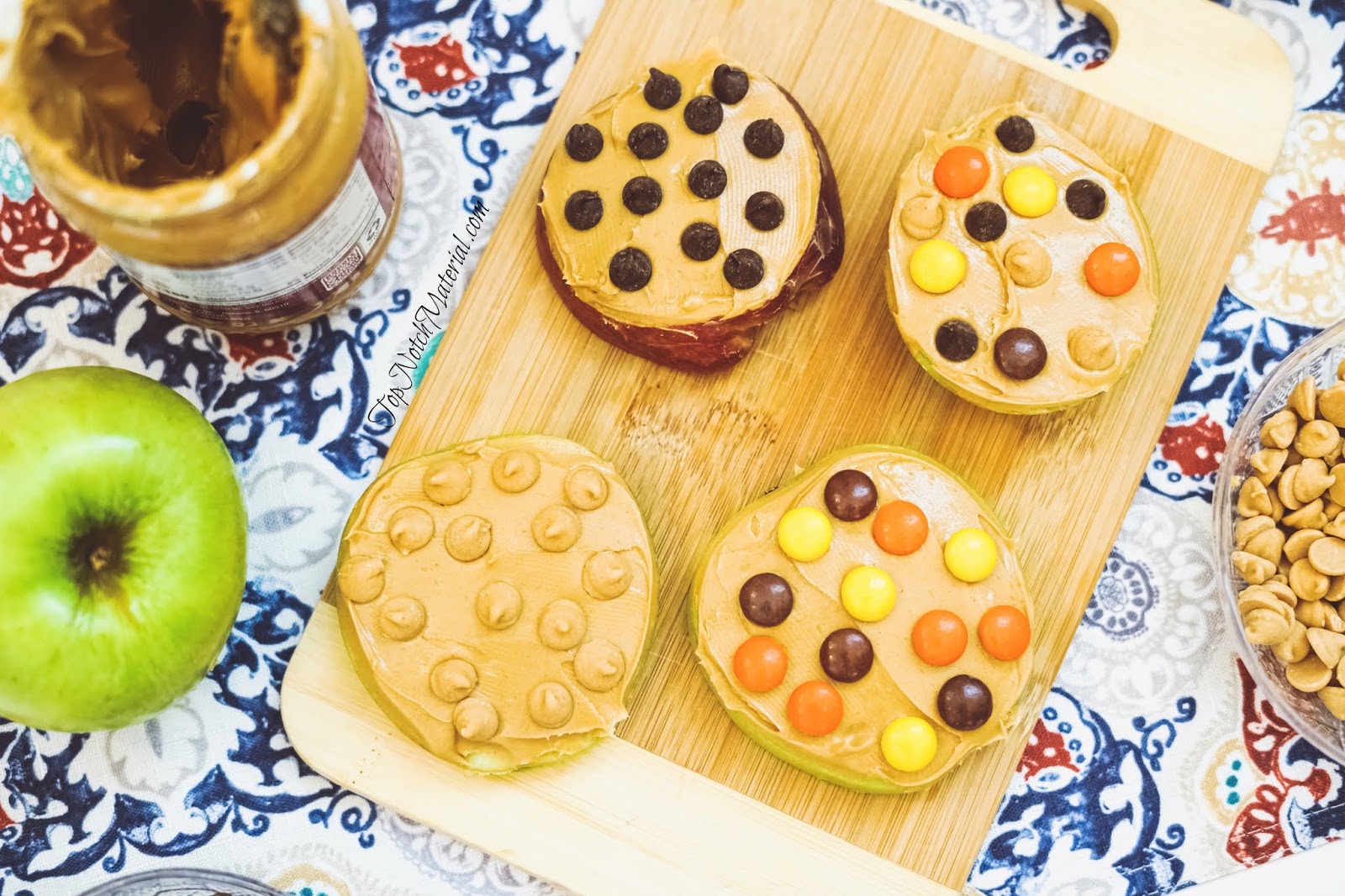 Top Notch Material Peanut Butter Candy Topped Apple Slices