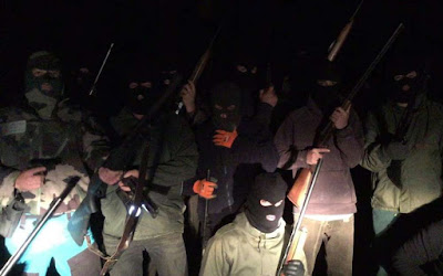 Masked men, weapons, balaclavas