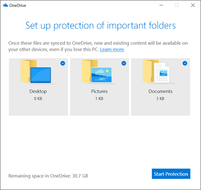 Protección de carpetas de OneDrive