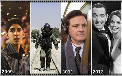 Vencedores do Oscar de Melhor Filme: anos 2009, 2010, 2011 e 2012
