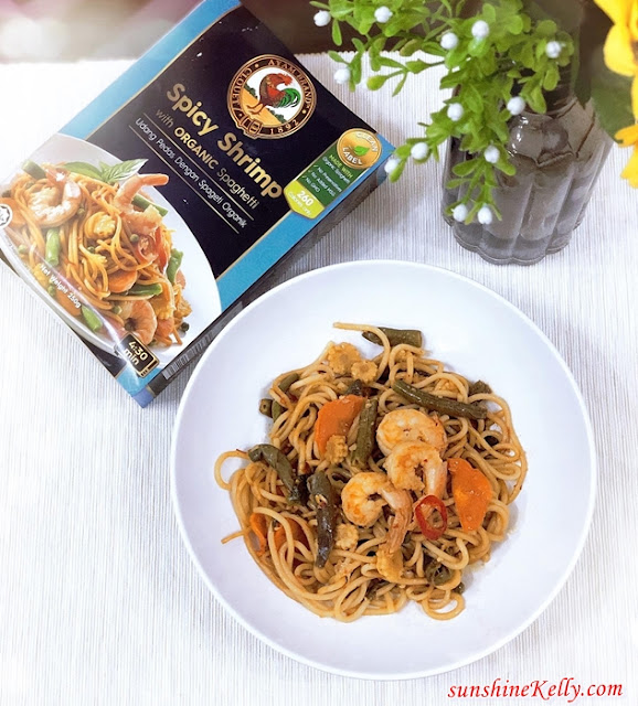 Easy Tasty Healthy, Ayam Brand, Healthy, Ready to Eat Frozen Meals, organic pasta, spicy shrimp, green curry, Saba tomato, food