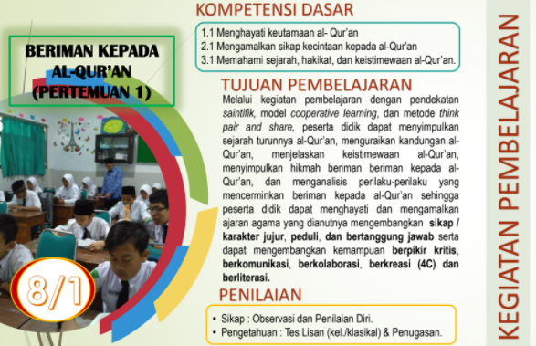 Rpp 1 Lembar Akidah Akhlak Kelas 8 Semester 1 Jalurppg Id