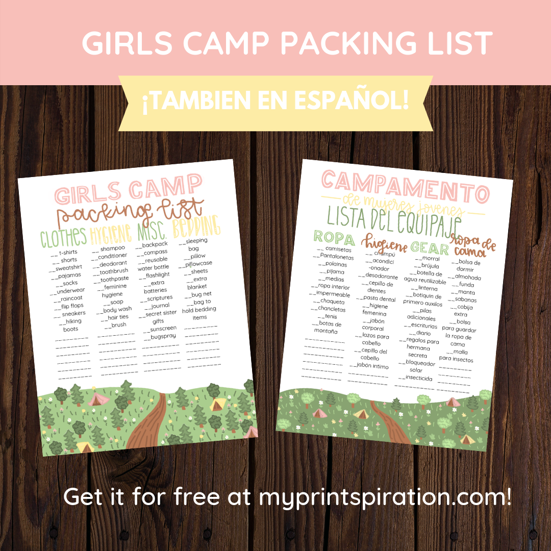 girls camp printable packing list and leaders must haves for camp