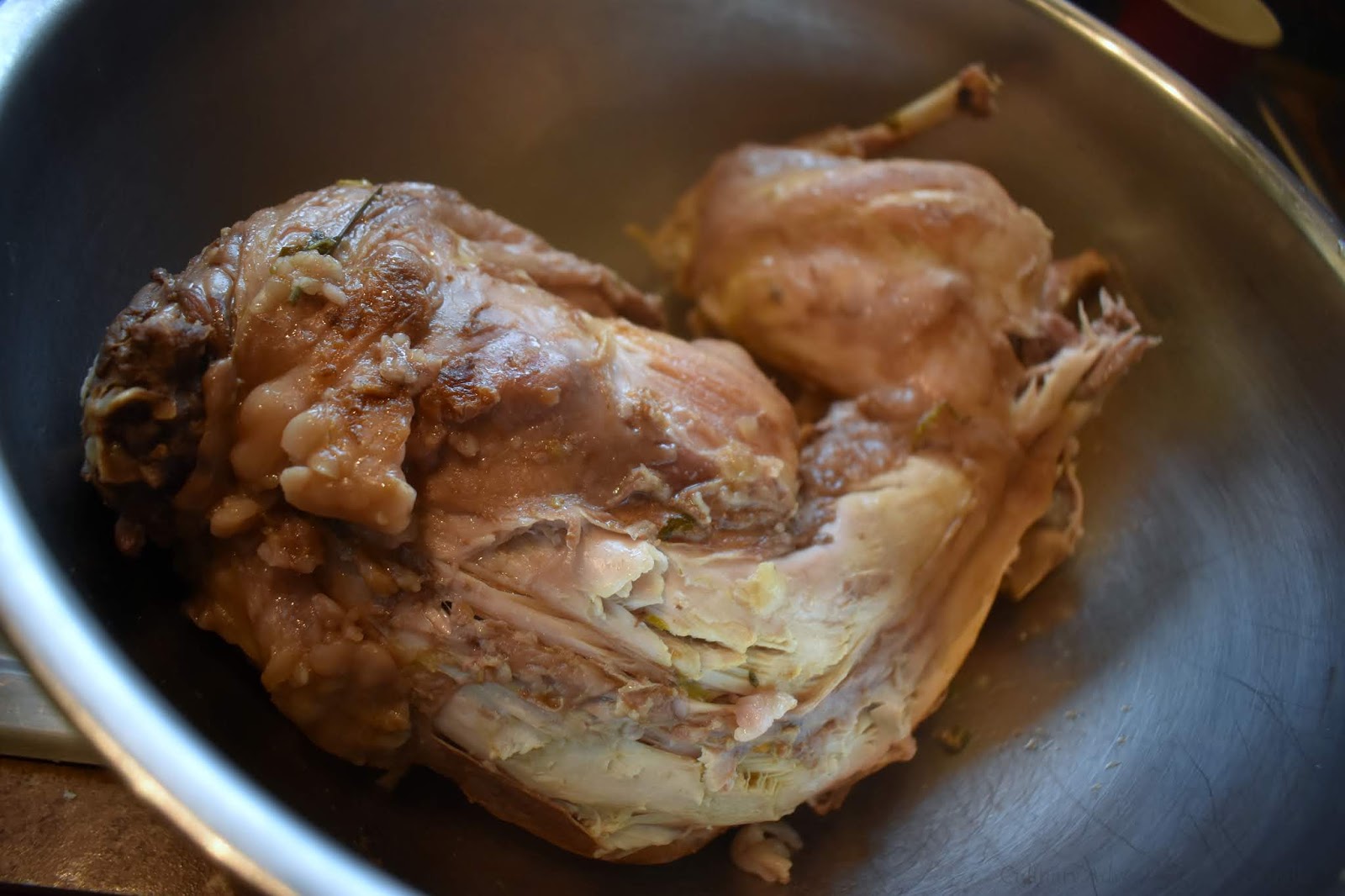 Oven-Braised Rabbit with Herbed Dumplings #BakingBloggers