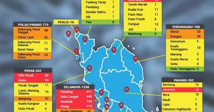 17 April 2020 Jumlah pecahan kes COVID19 mengikut Negeri dan Daerah