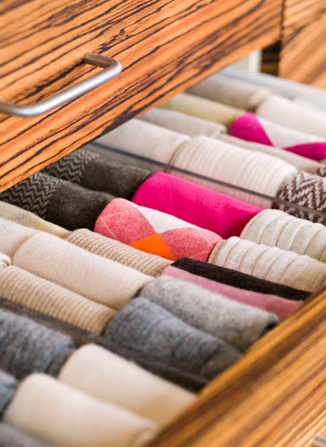 Sock drawer organization | OrganizingMadeFun.com