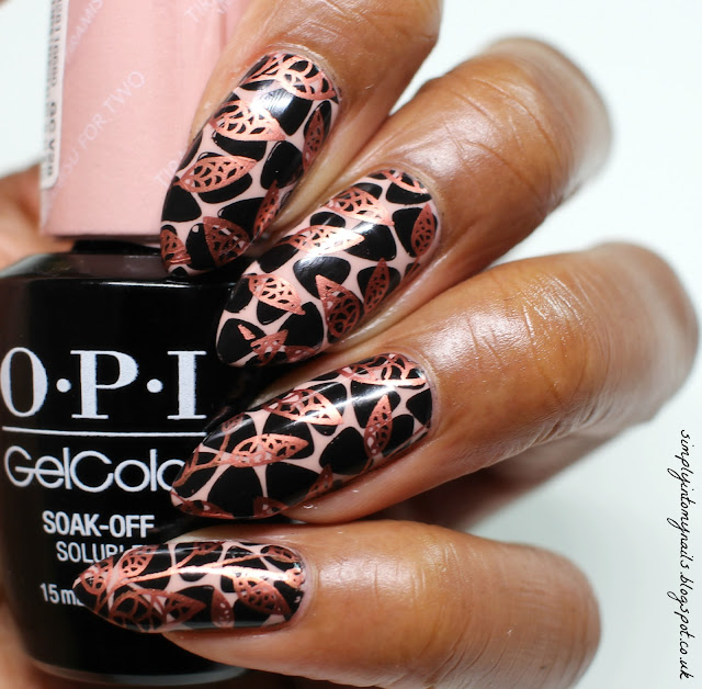OPI Gelcolor Venice Tiramisu For Two with LeaLac Stamping