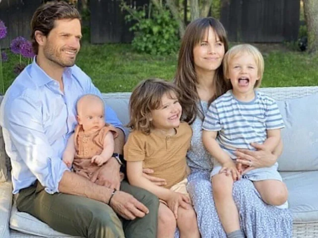 Prince Carl Philip, Princess Sofia, Prince Alexander, Prince Gabriel and little Prince Julian. Crown Princess Victoria