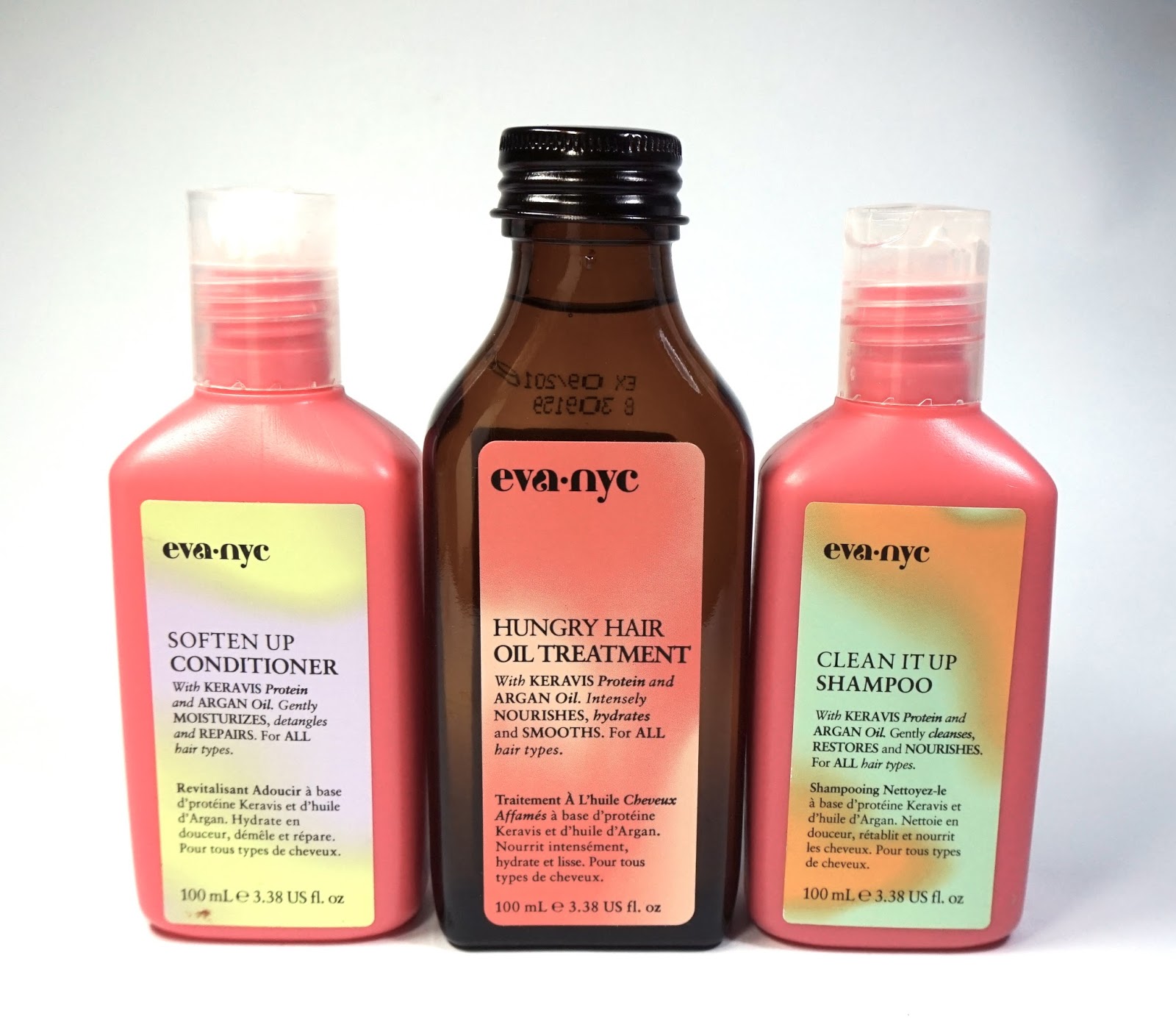 Eva NYC Clean It Up Shampoo, Soften It Up Conditioner, and Hungry Hair