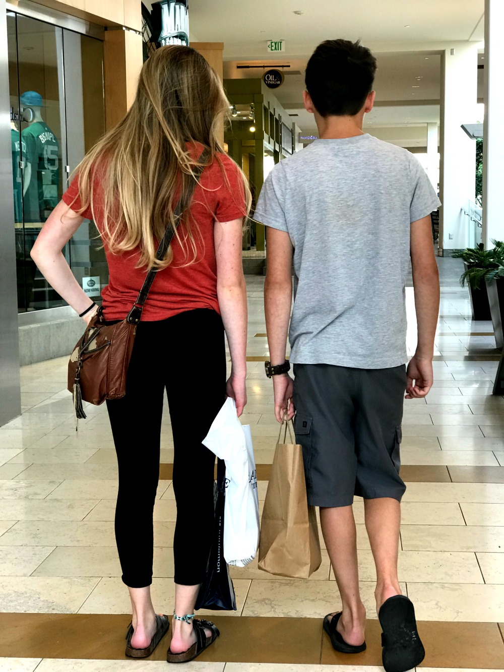 mall shopping with teenagers