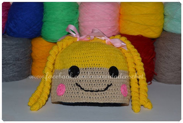 crochet hat, free crochet pattern, Lalaloopsy,