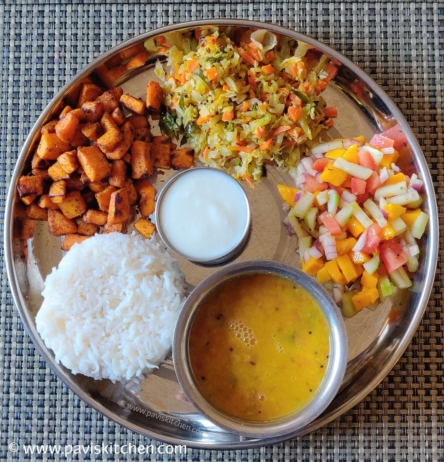 South Indian thali recipe | Satvik thali recipe | Indian lunch thali