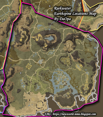 Reekwater earthspine locations map