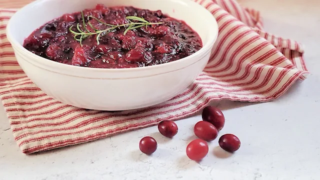 bowl of homemade cranberry sauce