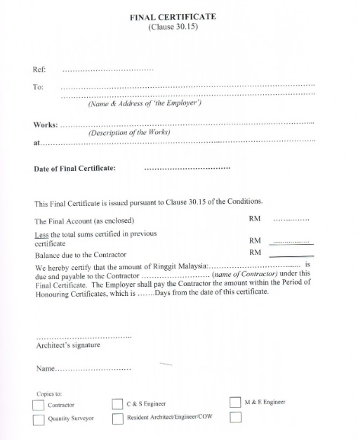 Practical Completion Certificate Template Jct