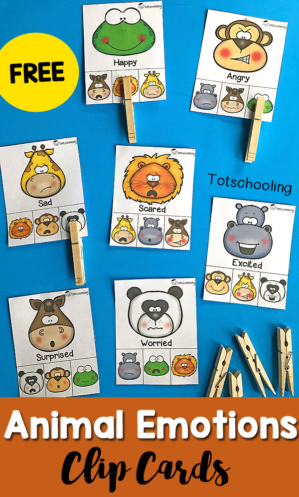 Animal emotions Cards. Animal emotions clip Cards. Emotion Cards for Preschool. Animals emotions