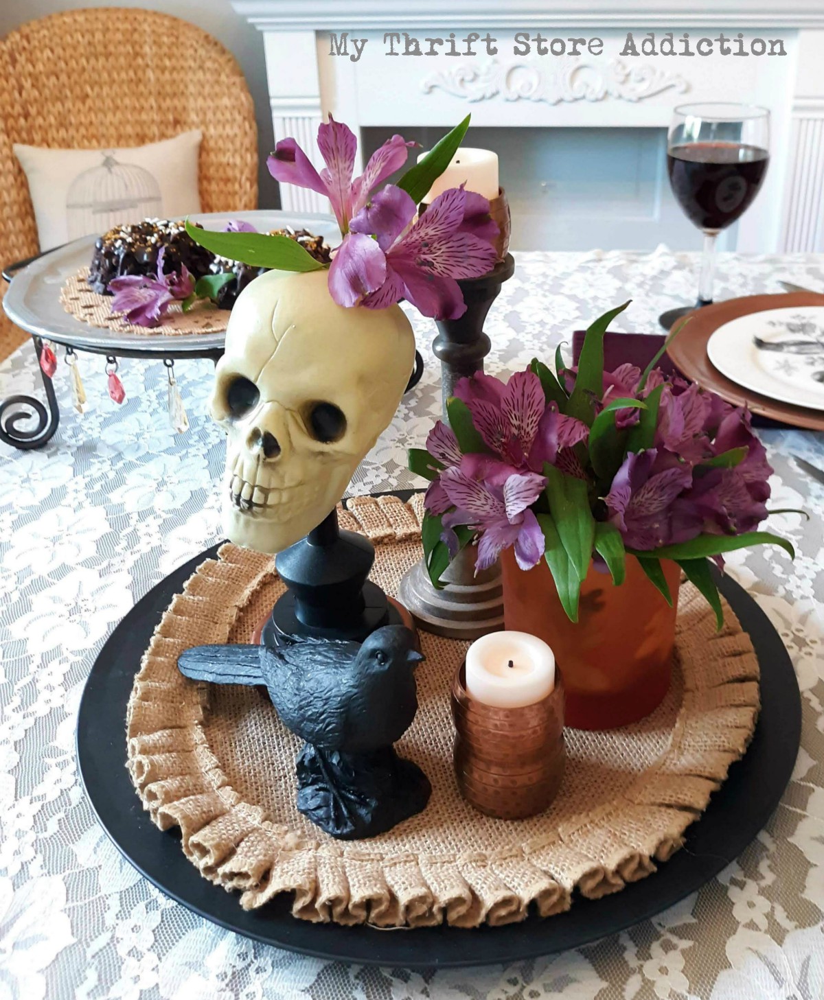 elegant Halloween tablescape