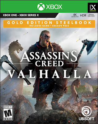 Assassins Creed Valhalla Game Cover Xbox Gold Edition Steelbook