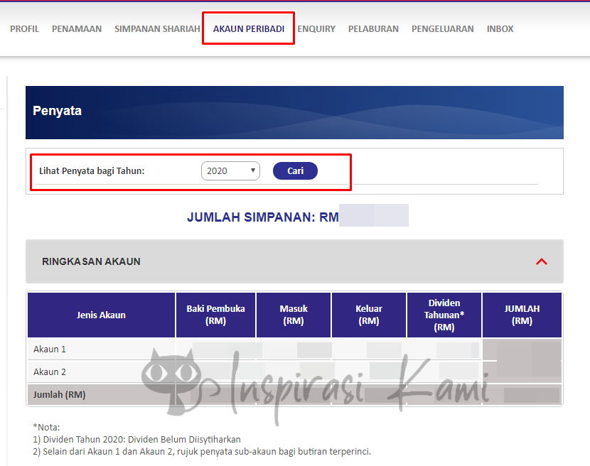 Semakan penyata kwsp 2021