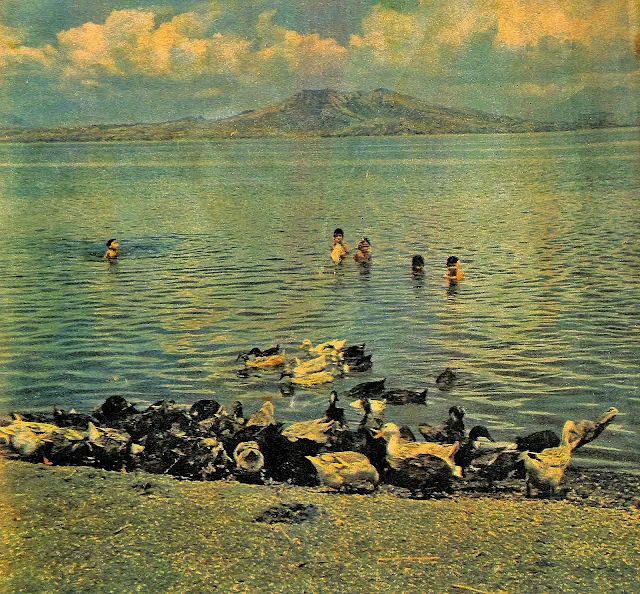 Taal Volcano Island and Taal Lake seen from |Barrio Subic in Agoncillo, Batangas.  Image source:  The Chronicle Magazine, 1962.