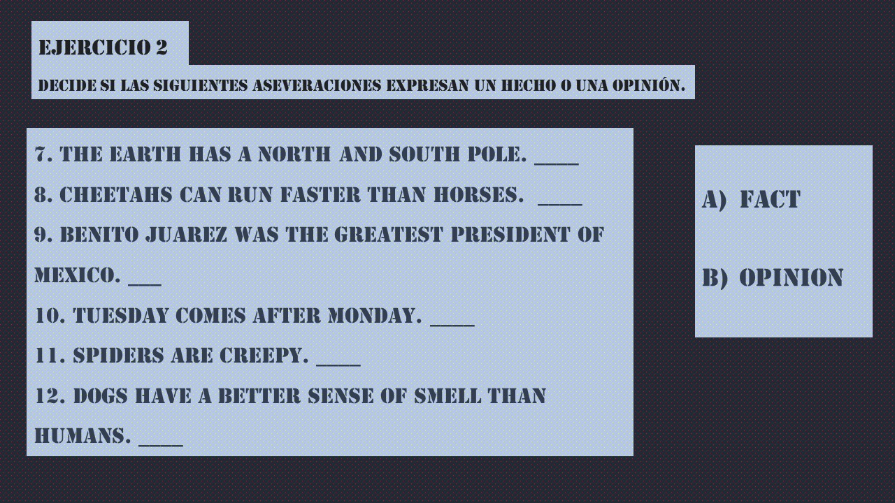 IEMS INGLÉS 2 CLASE 10 Fact Opinion Obj9 Tema1