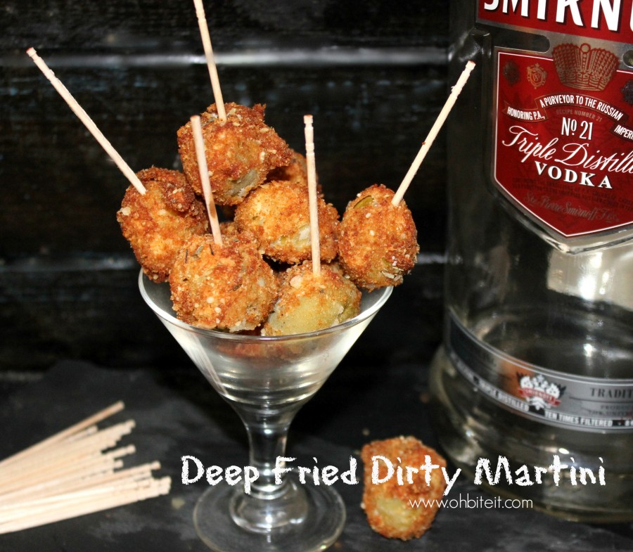 There's a Hippy in the Kitchen Deep Fried Olive Martini Appetizer