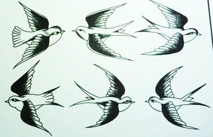 Sparrow tattoos Ideas: Old School Sparrow Bird Tattoos