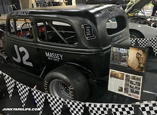 1934 race car has a display that tells the story of its rescue at the World of Wheels car show in Birmingham, Alabanma.