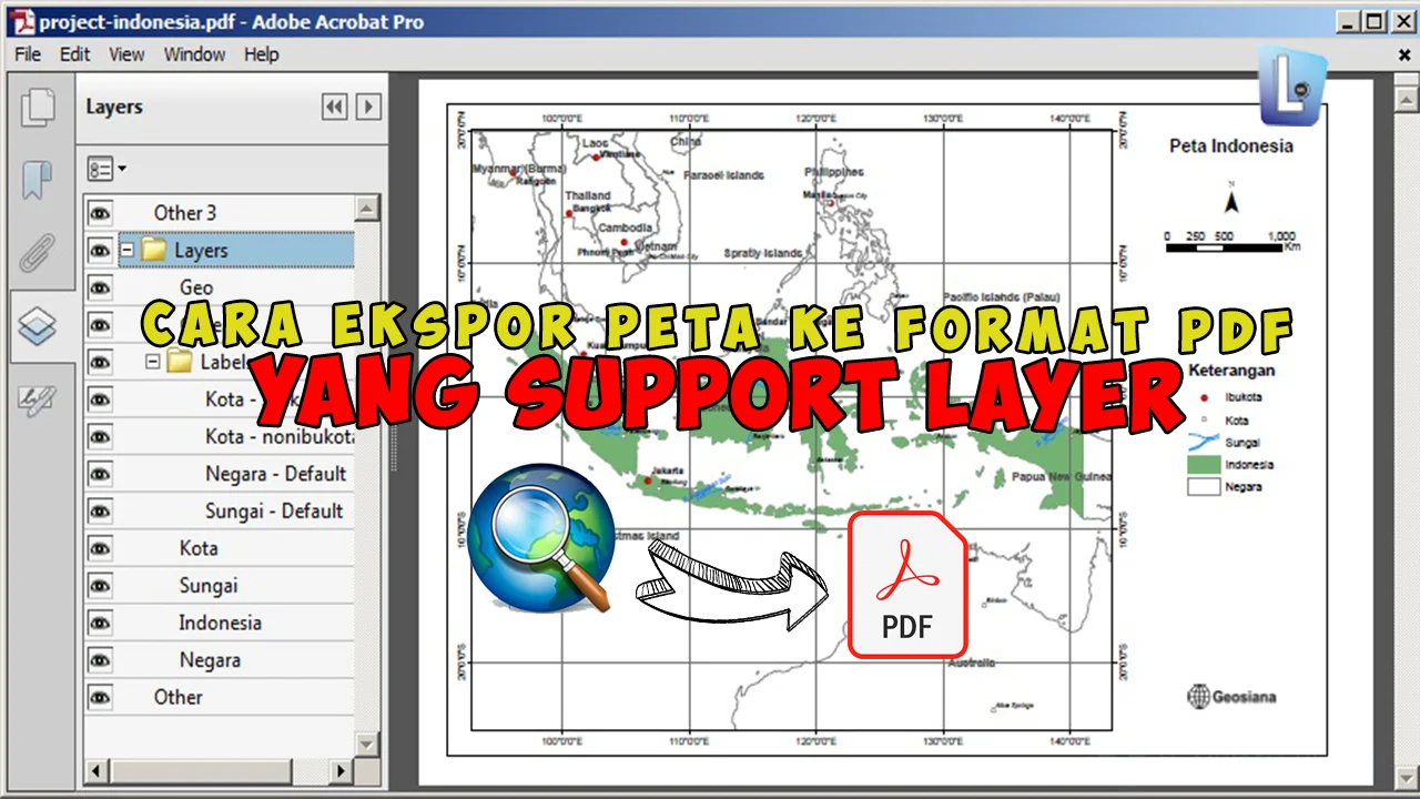 Cara Ekspor Peta ke format PDF yang Support Layer