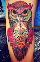 Tatuajes de buhos y calaveras 