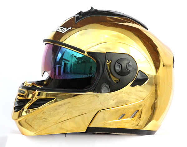 Luusama Motorcycle And Helmet Blog News: Masei Gold Chrome 822 Flip-Up