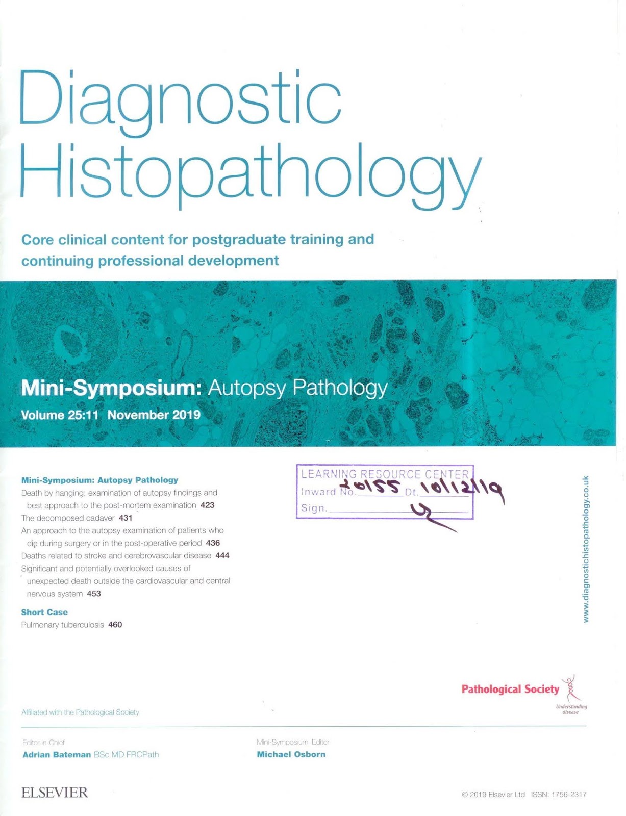 https://www.sciencedirect.com/journal/diagnostic-histopathology/vol/25/issue/11