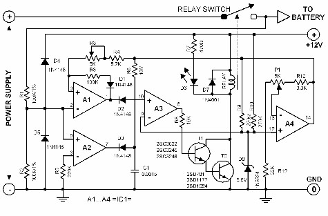 Automatic Battery Charger Circuit Diagrams