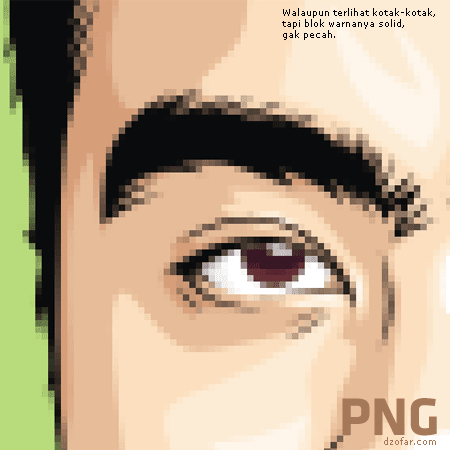 PNG di zoom warnanya solid