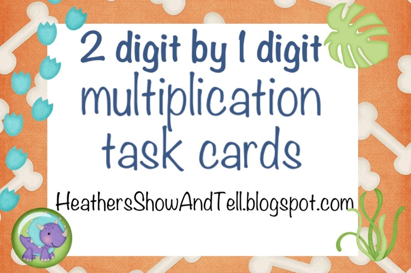 Heather's Show and Tell: Multiplication Task Cards! 2 digit by 1 digit
